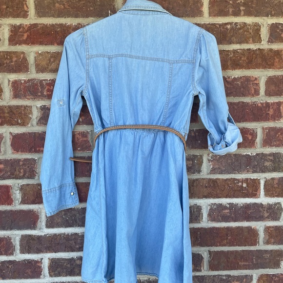 Little Girl’s Justice Soft Denim Dress With Belt Size 12 Has Spots - Picture 9 of 12